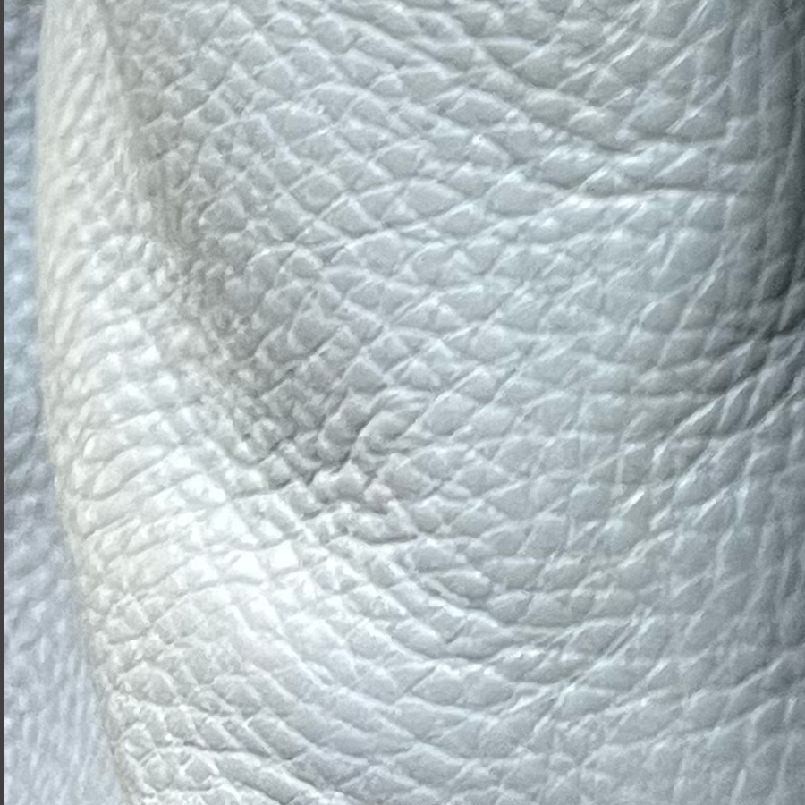 Round Leather Ottoman Pouf | White