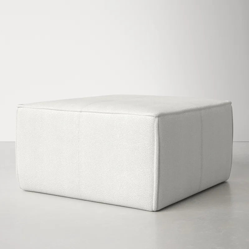 Modular Upholstered Sofa with Oak Wood Corners – Custom Seating