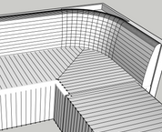 Ribbed Black Leather Sofa or Banquette