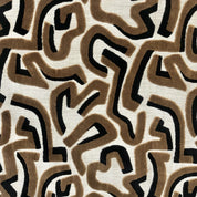 Bold C-Shaped Black & White Ottoman – Graphic Modern Pouf