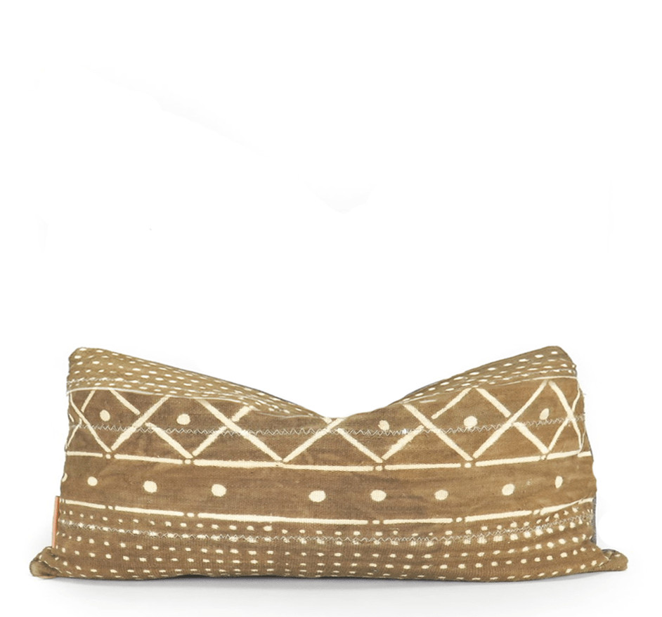 African Mudcloth Throw Pillow – Handmade, Rustic Decor - brownhunterlumbarHUNTEDFOX - African Mudcloth Throw Pillow – Handmade, Rustic Decor – handcrafted by HUNTEDFOX in Los Angeles