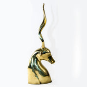 Mid-Century Modern Brass Gazelle Head Statue