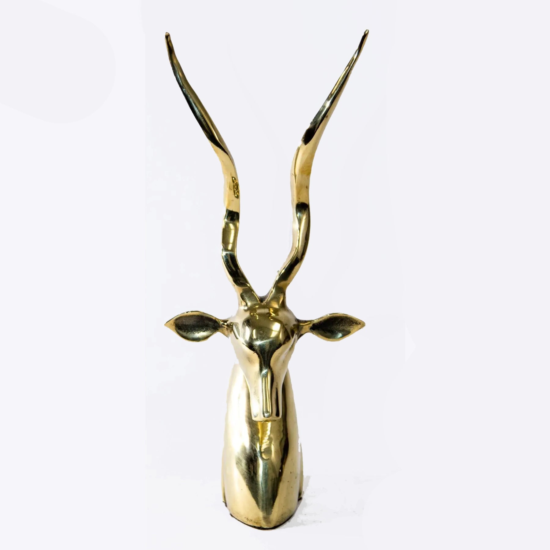 Mid-Century Modern Brass Gazelle Head Statue