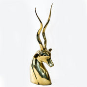 Mid-Century Modern Brass Gazelle Head Statue