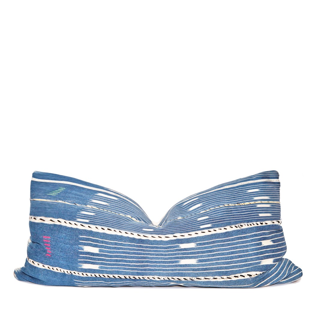 Artisan Light Blue and White Striped Throw Pillows