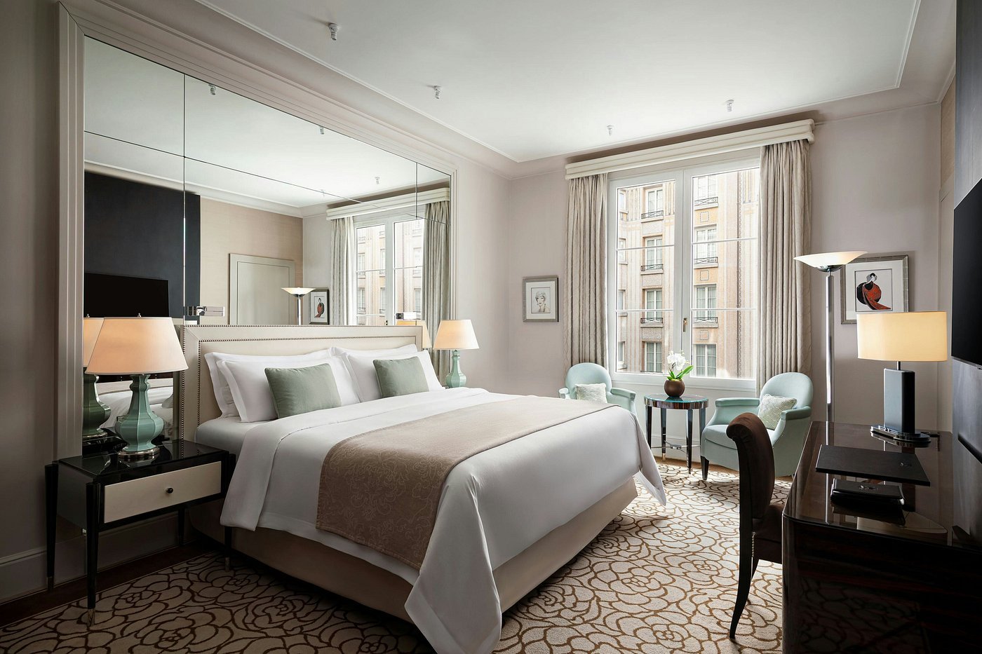 Beige Hotel Headboard with Double Nailhead Trim - bedroomBrownheadboardHUNTEDFOX - Beige Hotel Headboard with Double Nailhead Trim