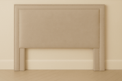Beige Hotel Headboard with Double Nailhead Trim - bedroomBrownheadboardHUNTEDFOX - Beige Hotel Headboard with Double Nailhead Trim