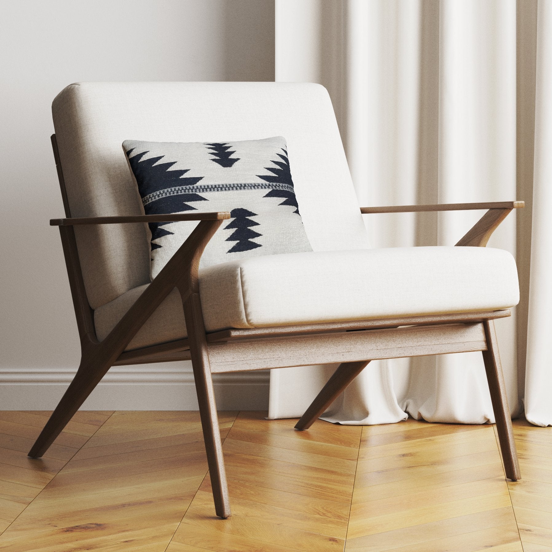 Black and White Modern Southwest Decorative Pillow - HUNTEDFOX