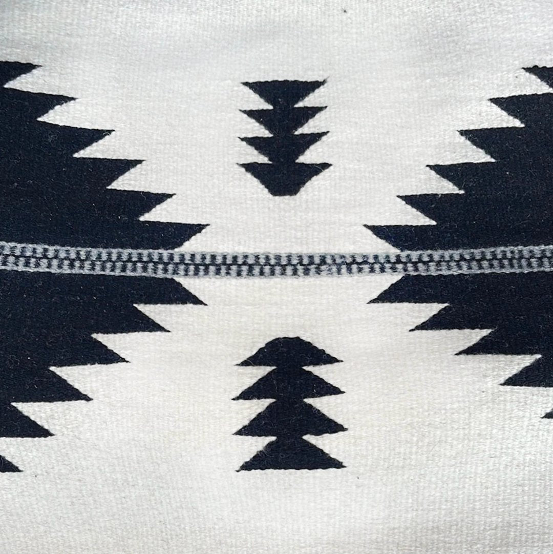 Black and White Modern Southwest Decorative Pillow - BlackBlack & WhiteNATIVEHUNTEDFOX - Black and White Modern Southwest Decorative Pillow - HUNTEDFOX
