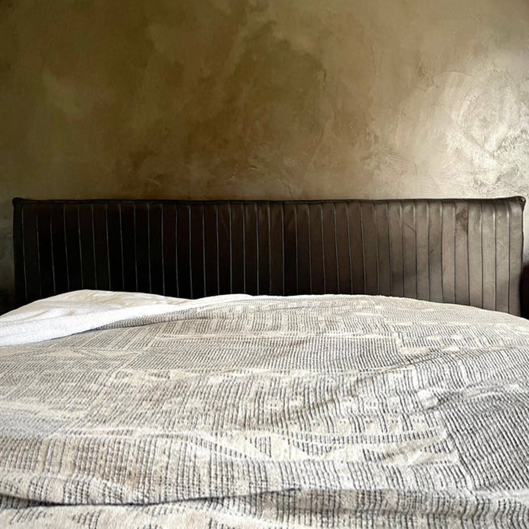 Wall Mount Bed | Black Modern Leather Headboard | Luxury Panel Design