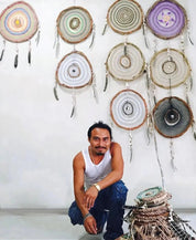 Large Black Boho Dreamcatcher Wall Art - Mystical Home Decor Accent