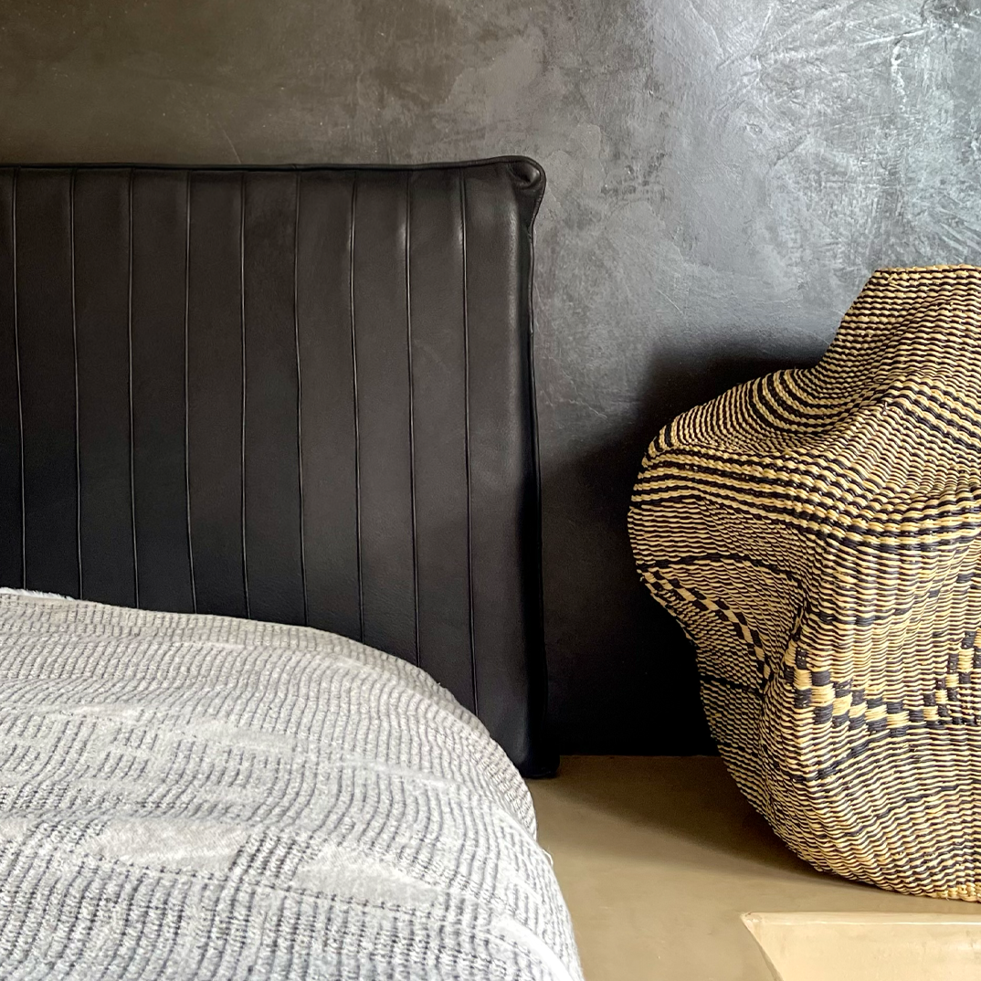 Wall Mount Bed | Black Modern Leather Headboard | Luxury Panel Design
