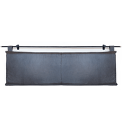 Black Leather Wall - Mount Headboard | Modern King Size Decor - BlackclassicfurnitureHUNTEDFOX - black woven leather king headboard hanging from black metal rod