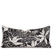 Modern Black and White Tropical Throw Pillow