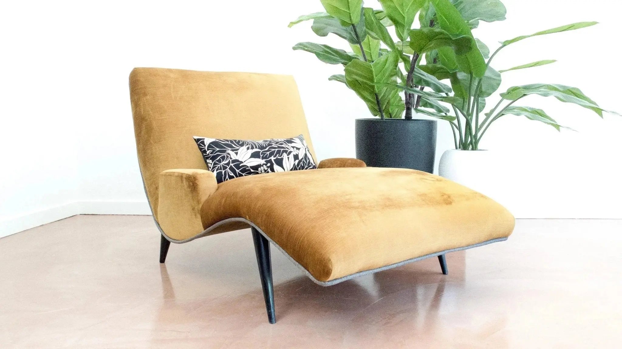 Modern Black and White Tropical Throw Pillow