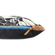 Modern Black and White Tropical Throw Pillow