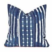 Blue Shibori Diamond Throw Pillow - Elegant Geometric Design