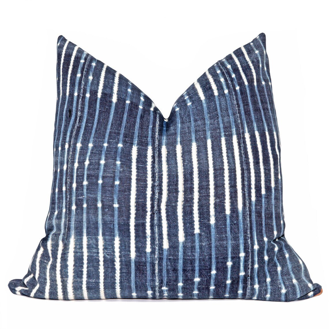 Blue Shibori Diamond Throw Pillow - Elegant Geometric Design