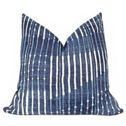 Blue Shibori Diamond Throw Pillow - Elegant Geometric Design