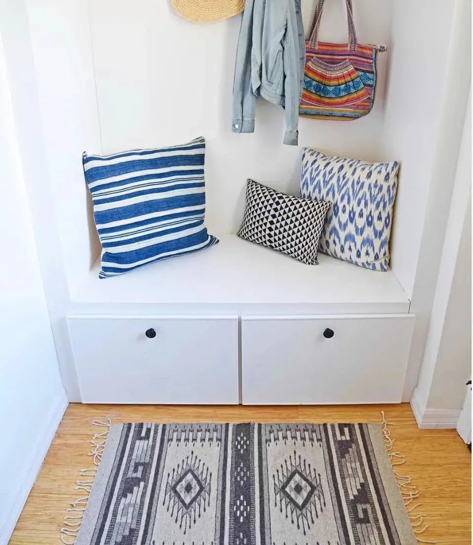 Shades of Blue Striped Throw Pillow