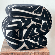 Bold C - Shaped Black & White Ottoman – Graphic Modern Pouf - H|F AtelierShopify CollectiveHUNTEDFOX - Bold C - Shaped Black & White Ottoman – Graphic Modern Pouf