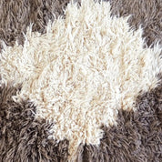 Brown and White Shag Rug