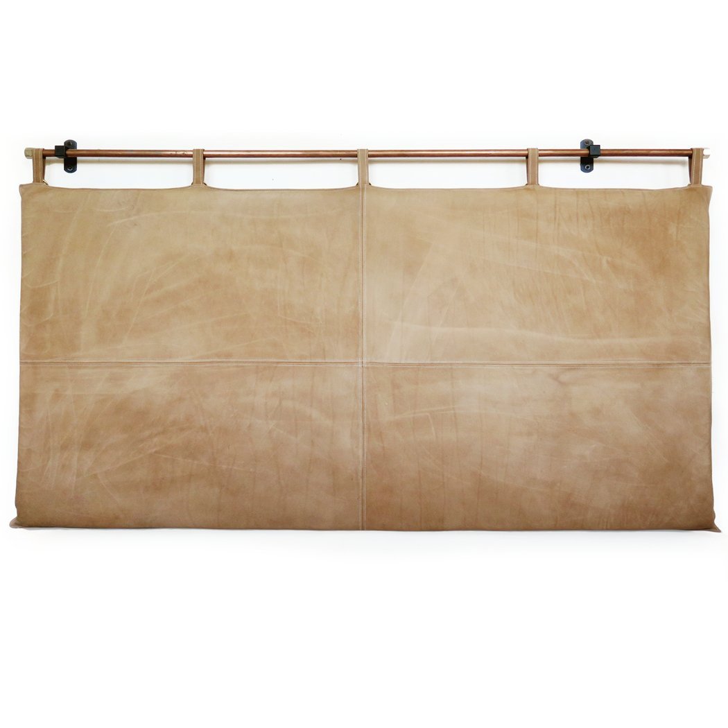 Classic Light Brown Tan Leather Headboard - Queen & Full - BrownclassicfurnitureHUNTEDFOX - H|F Signature Classic Light Brown Tan Leather Headboard - HUNTEDFOX