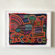 Colorful Rooster Peruvian Folk Art Tapestry - artBlackHOME DECORHUNTEDFOX - Colorful Rooster Peruvian Folk Art Tapestry