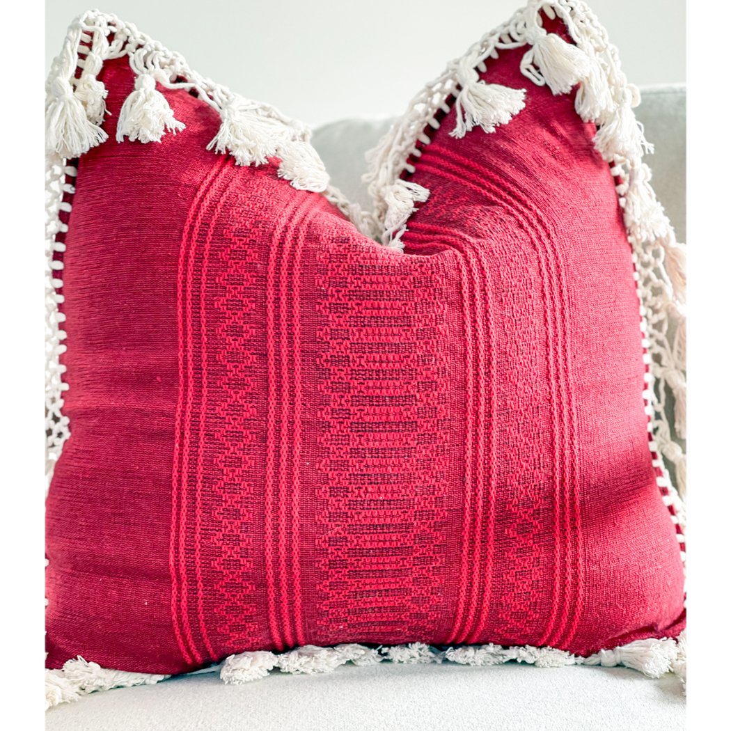 Colorful Throw Pillow With Fringe | Multiple Colors