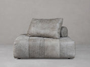 Cubist Sofa Element Grey Aged Leather - LEATHERottomanSEATINGHUNTEDFOX - Cubist Sofa Element Grey Aged Leather PILLOW BACKREST
