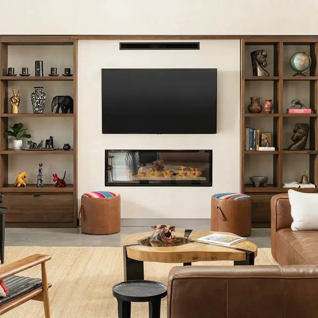 Custom Leather Ottoman with Handle – Colorful Top - H|F AtelierottomanShopify CollectiveHUNTEDFOX - Custom Leather Ottoman with Handle – Colorful Top