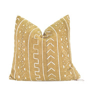 Faded Mustard Yellow Geometric Accent Pillow - abstractCHIC CHALETMud clothHUNTEDFOX - Yellow Geometric Accent Pillow - HUNTEDFOX