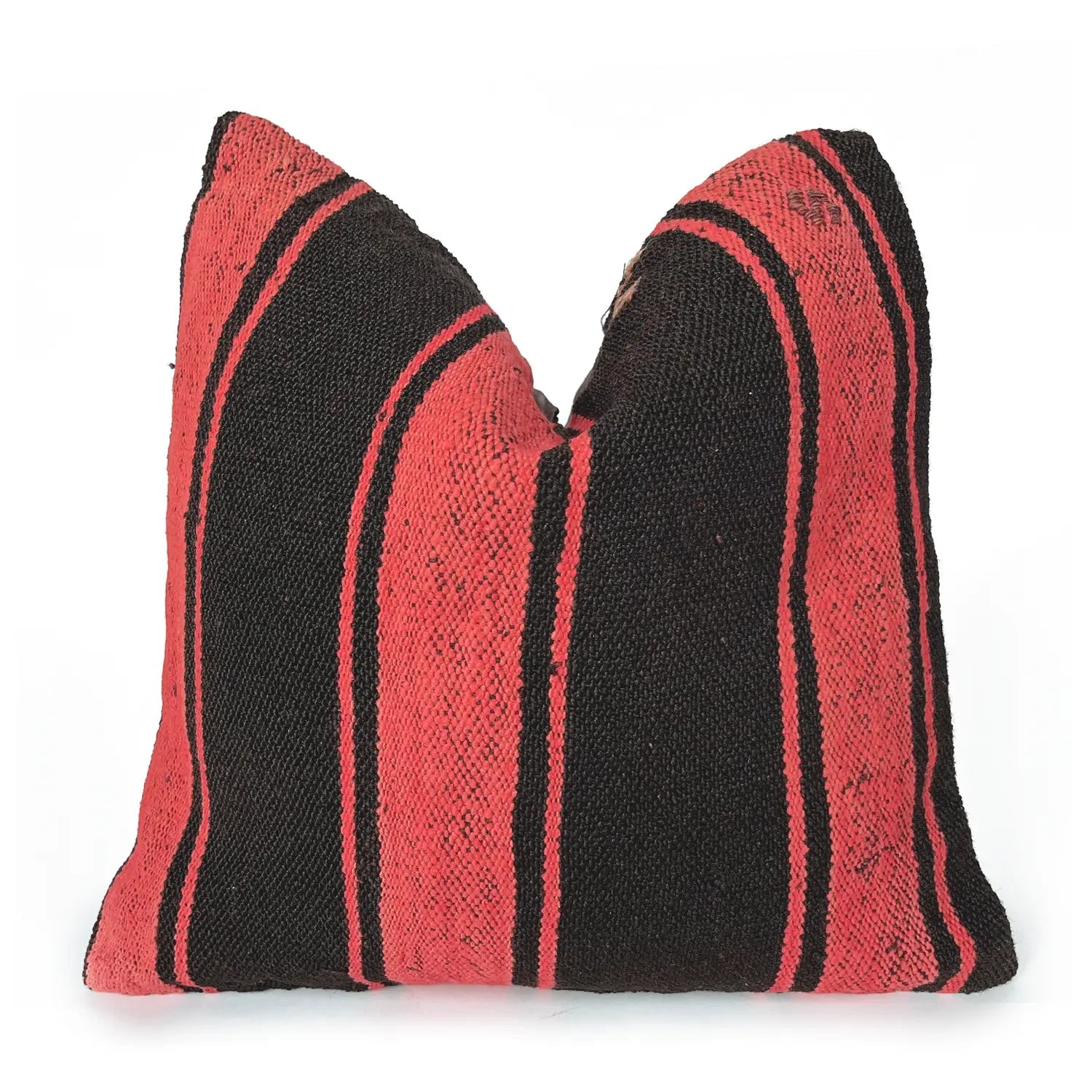 Faded Red & Black Striped Pillow
