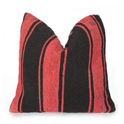 Faded Red & Black Striped Pillow