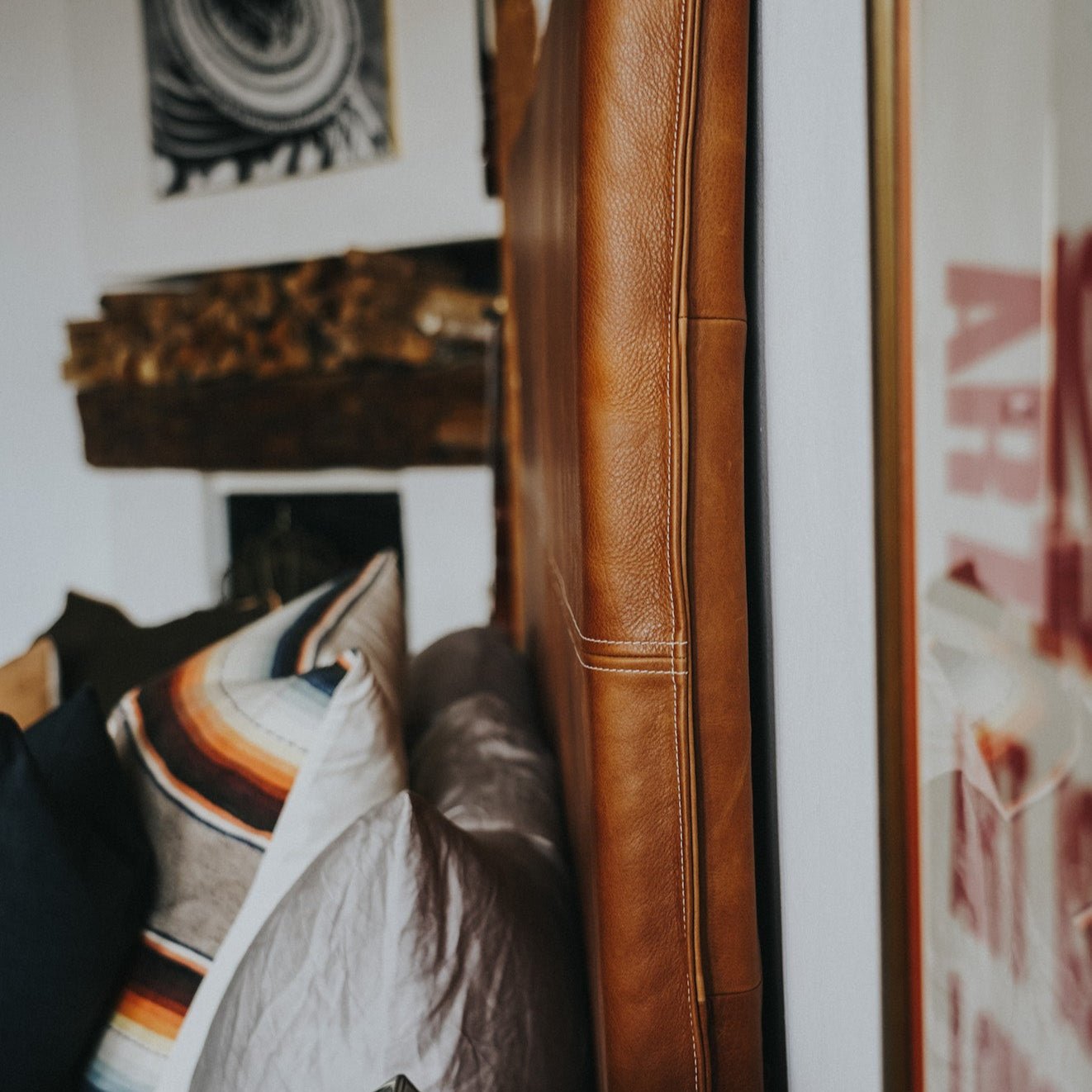 Handmade Leather Headboard – Wall Mounted, Custom Sizes - BrownclassicfurnitureHUNTEDFOX - Handmade Leather Headboard – Wall Mounted, Custom Sizes