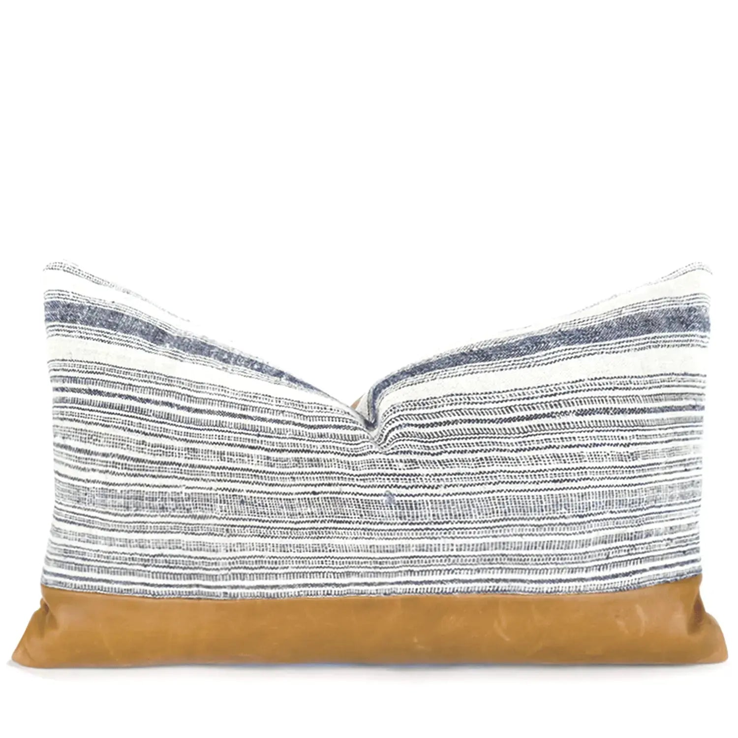 Hmong Indigo & Leather Accent Cushion