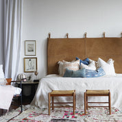 Oaxaca Coverlet | Ivory Handwoven Coverlet With Black Detail & Tassels