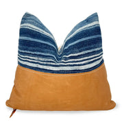 Indigo Leather Accent Pillow