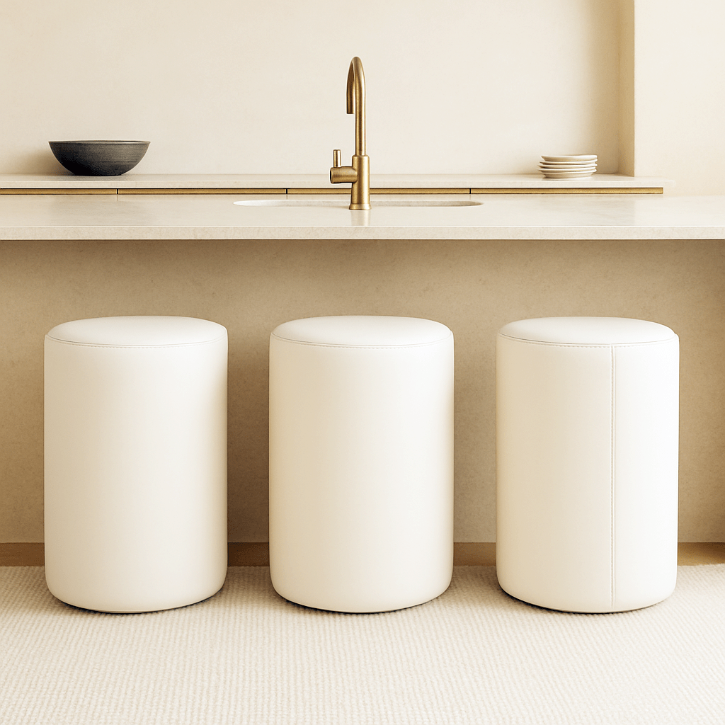 Leather Stool | Round Leather Bar Stool – Modern Counter Height Seating - H|F AtelierShopify CollectiveHUNTEDFOX - Leather Stool | Round Leather Bar Stool – Modern Counter Height Seating