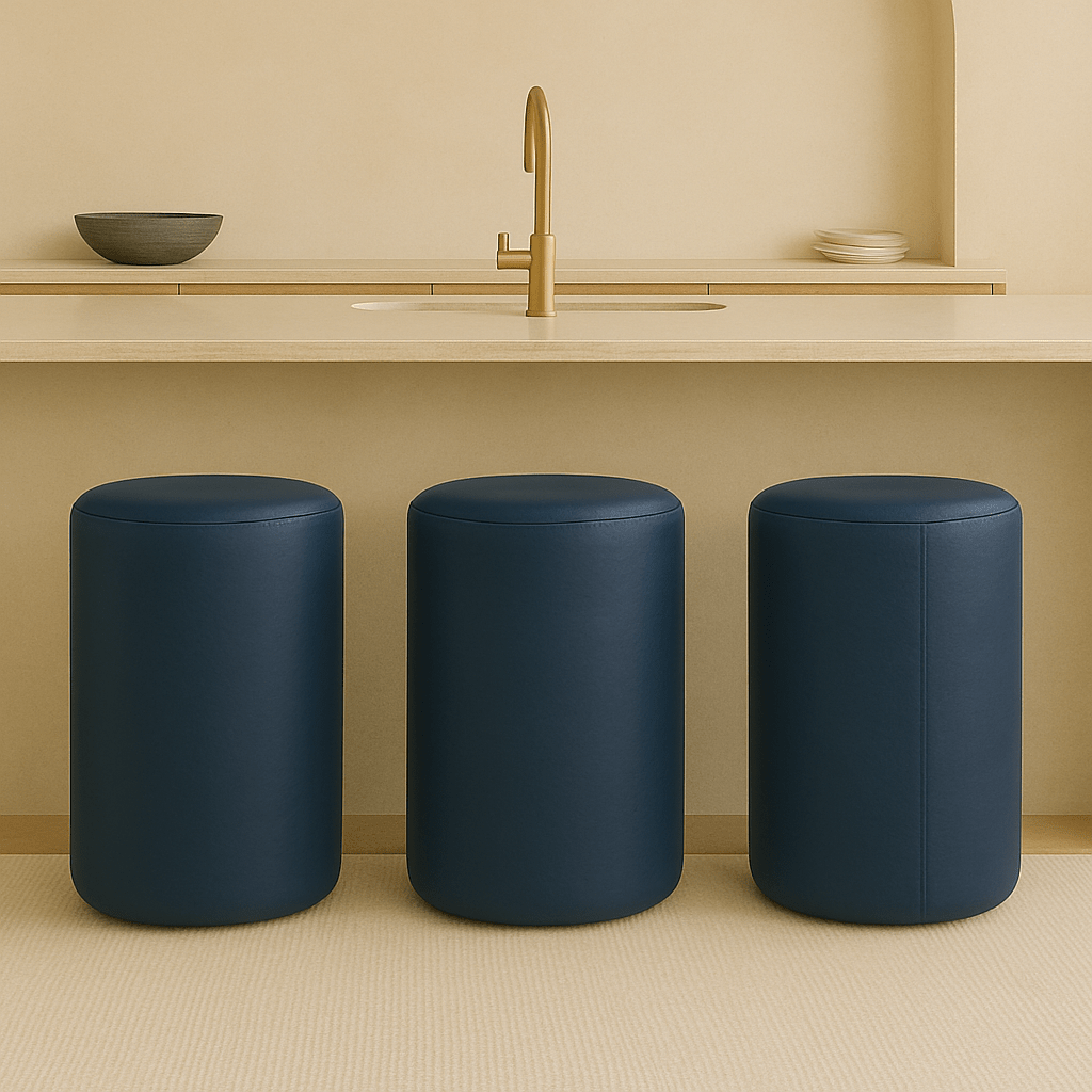 Leather Stool | Round Leather Bar Stool – Modern Counter Height Seating - H|F AtelierShopify CollectiveHUNTEDFOX - Leather Stool | Round Leather Bar Stool – Modern Counter Height Seating