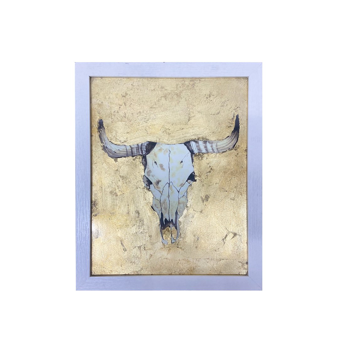 Longhorn Bull Skull Artwork | Gold Foil - artGoldHOME DECORHUNTEDFOX - Longhorn Bull Skull Artwork | Gold Foil - artGoldHOME DECORHUNTEDFOX - Longhorn Bull Skull Artwork | Gold Foil