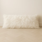 Luxury White Shearling Pillow - LEATHERleather accent pillowLeather PillowHUNTEDFOX - Luxury White Shearling Pillow