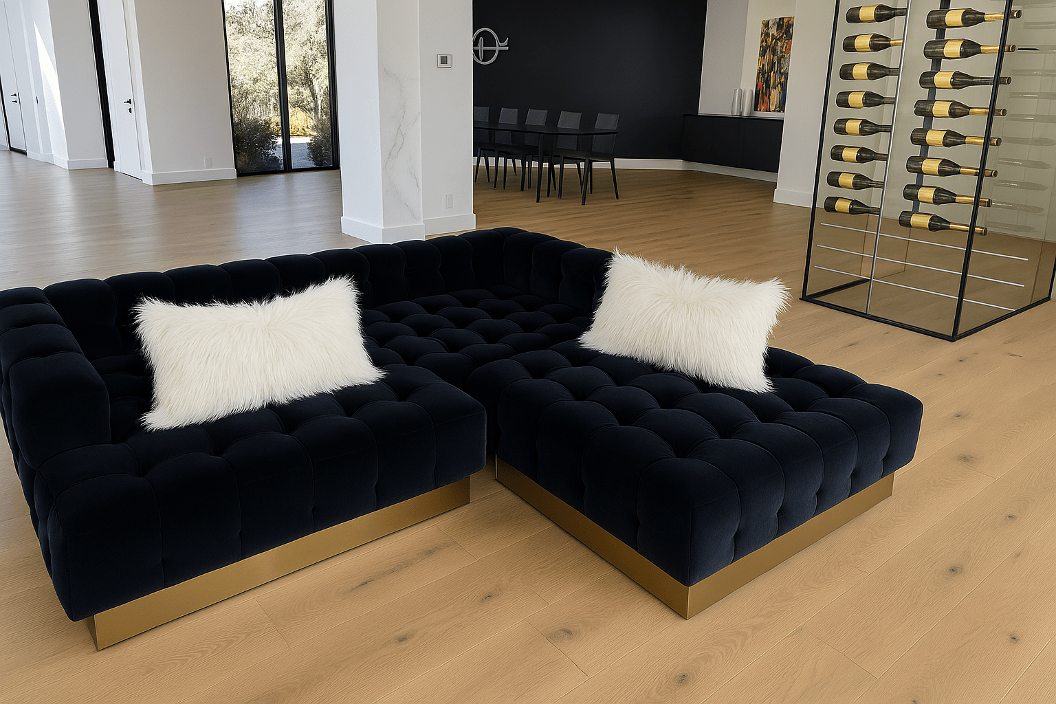 Luxury White Shearling Pillow - LEATHERleather accent pillowLeather PillowHUNTEDFOX - Luxury White Shearling Pillow