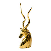 Mid - Century Modern Brass Gazelle Head Statue - brassbrass animalsGAZELLEHUNTEDFOX - Mid - Century Modern Brass Gazelle Head Statue