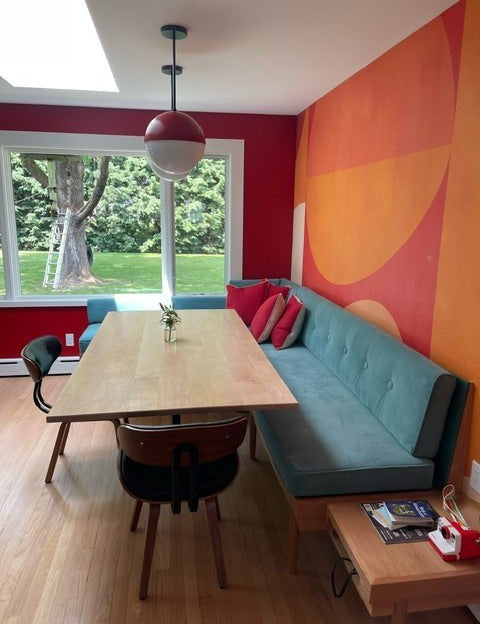 Mid Century Modern Pillow with Natural Leather Piping - BAJA CHICkidsneed verificationHUNTEDFOX - Mid Century Modern Pillow with Natural Leather Piping - HUNTEDFOX