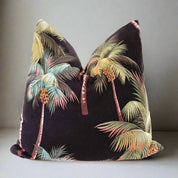 Modern Boho | Neon Palm Tree Queen Lumbar Pillow - 2022BlackMOANAHUNTEDFOX - Modern Boho | Neon Palm Tree Queen Lumbar Pillow - 2022BlackMOANAHUNTEDFOX - tropical black palm tree 18" accent pillow