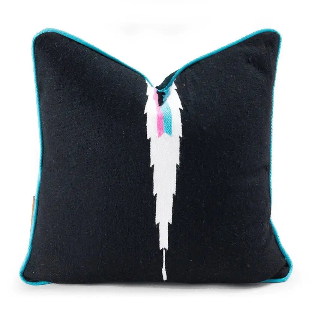 Modern Mexican Blue Diamond Serape Pillow