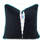 Modern Mexican Blue Diamond Serape Pillow