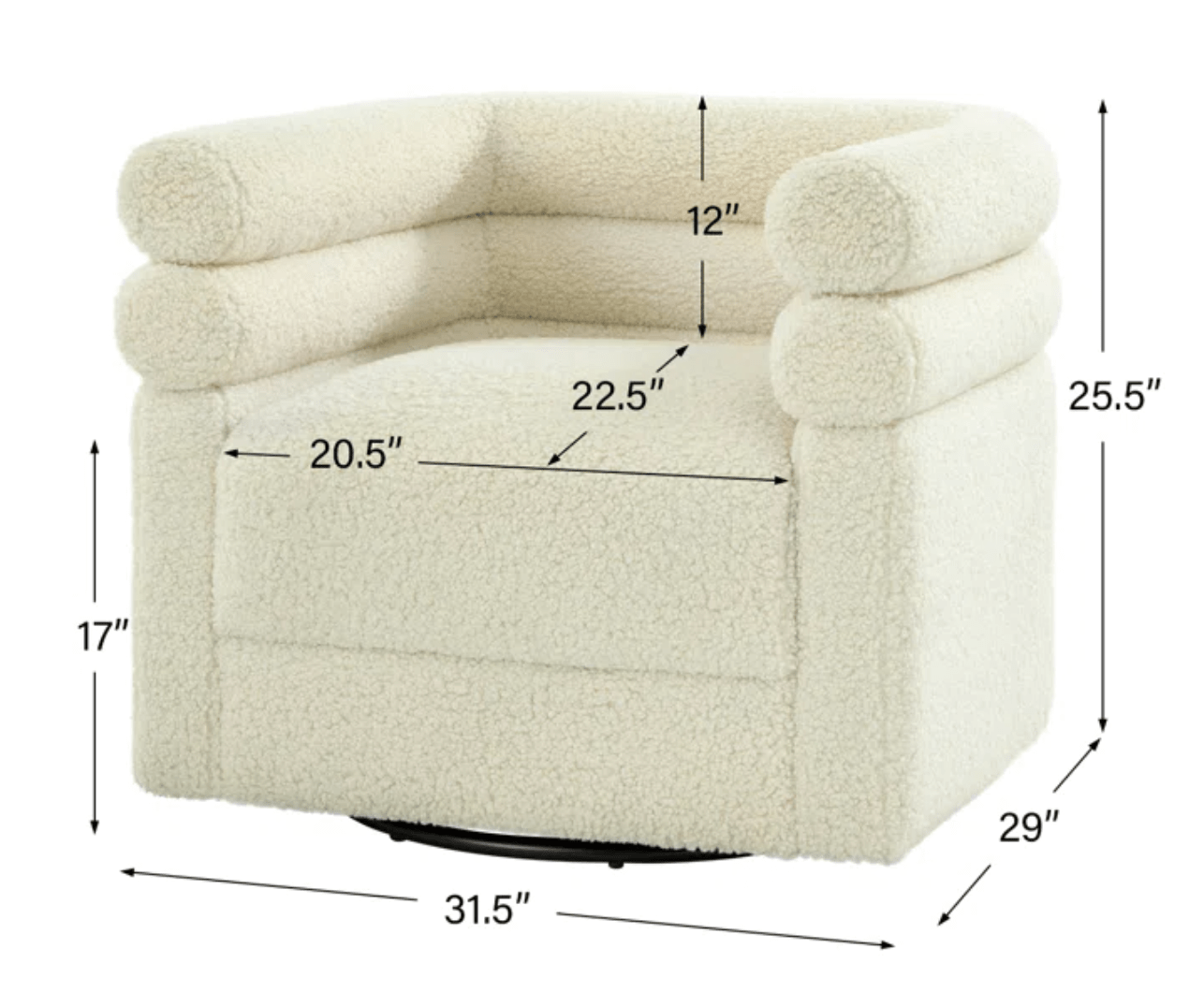 Modern Swivel "Graffiti" Accent Chair – Cutout Back + Sculpted Arms - Black & WhitefurnitureH|F AtelierHUNTEDFOX - Modern Swivel "Graffiti" Accent Chair – Cutout Back + Sculpted Arms