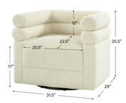 Modern Swivel "Graffiti" Accent Chair – Cutout Back + Sculpted Arms - Black & WhitefurnitureH|F AtelierHUNTEDFOX - Modern Swivel "Graffiti" Accent Chair – Cutout Back + Sculpted Arms